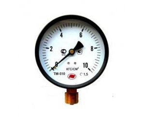 ТМ-510М2 0...1 (кгс/см2, бар, *0,1МПа) корпус 100мм точность 1,5 радиальный резьба, Манометр для ЖКХ