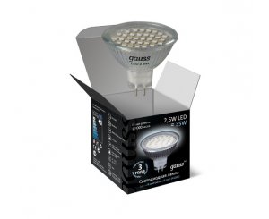Лента светодиодная Gauss LED МR16 2,5W GU5.3 AC220-240 2700К,