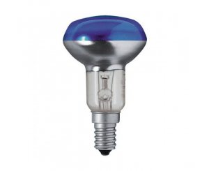 Лампа зеркальная рефлекторная GE 40R50/В/E14 (синяя),