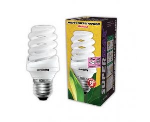 Лампа энергосберегающая SuperMax SPC 15W220v Е2742 Т2 холодный,