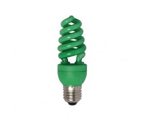 Лампа энергосберегающая Ecola Spiral 15W 220V E27 зеленый 124х45,