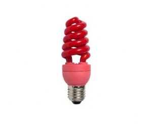 Лампа энергосберегающая Ecola Spiral 15W 220V E27 красный 124х45,