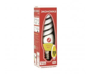 Лампа энергосберегающая ЭКОНОМКА КЛЛ SPC 11W220v Е2727 Т2 (в трубке) теплый,