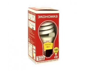 Лампа энергосберегающая ЭКОНОМКА КЛЛ SPC 20W220v Е2727 Т3 (спираль) теплый,