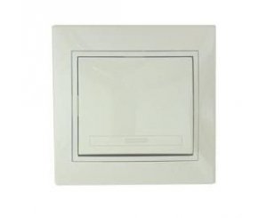 Выключатель 1кл. СП крем со вставкой Lezard 701-0303-100,